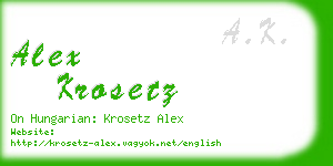 alex krosetz business card